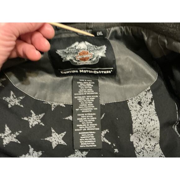 Harley Davidson Grey Riding Jacket Coat Double Zip Nylon Polyester Size 2XL - Picture 7 of 14